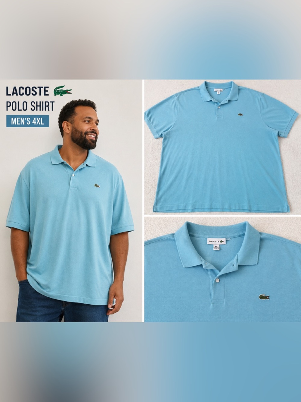 Lacoste Men's 4XL Light Blue Classic Pique Polo Shirt
